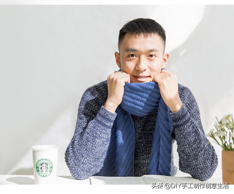 棒针织爱心,棒针围巾的花样织法