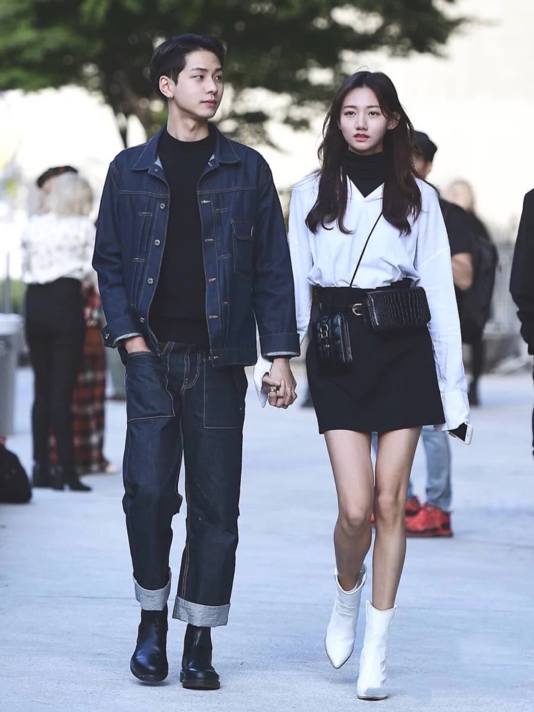 韩国情侣装,韩国美女出街情侣装