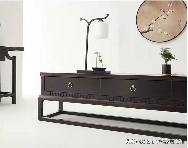 新中式客厅电视柜效果图,餐厅客厅电视柜隔断柜新中式