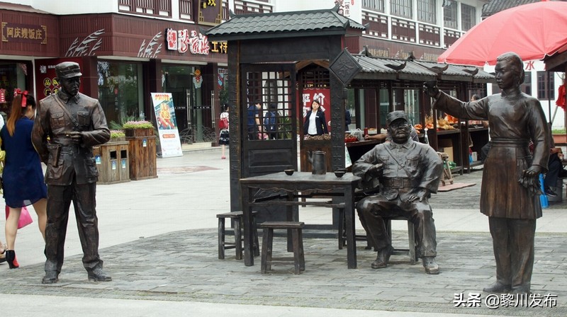 常熟沙家浜景区古人雕塑,常熟地图全图大图沙家浜