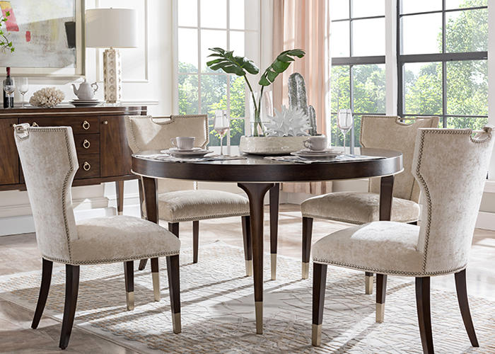 美式轻奢餐桌,客餐厅一体高颜值餐桌