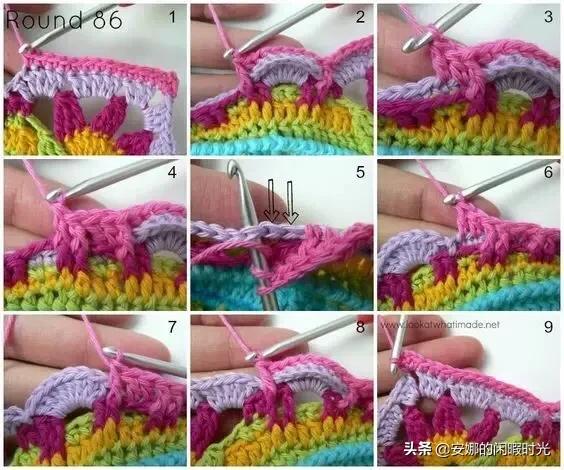 曼陀罗毯子编织教程,苏菲花园曼陀罗毯子钩法高清图解