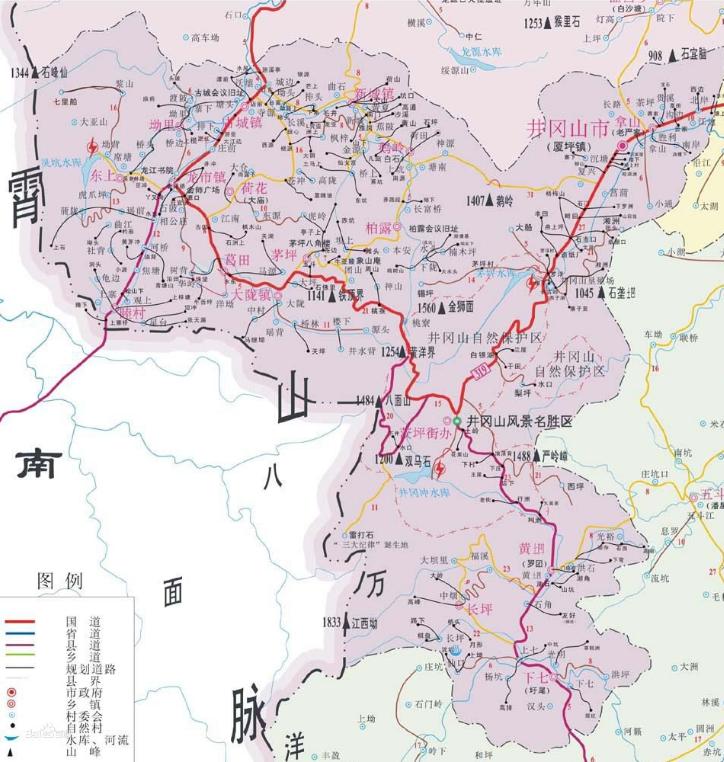 江西省吉安市有几个县,吉安井冈山地图全图