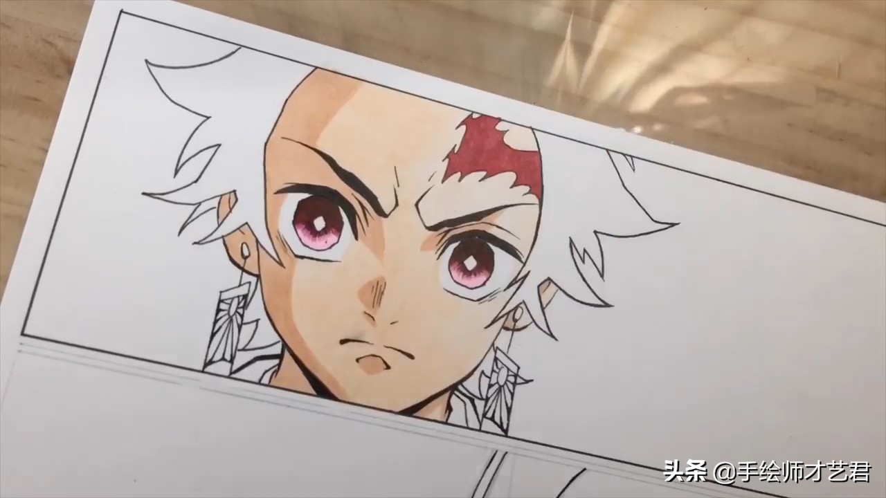 鬼灭之刃人物绘画马克笔,水彩画鬼灭之刃人物教程