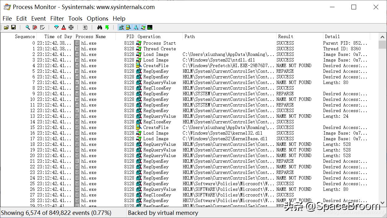 四十九，Procmon软件基本用法及文件进程、注册表查看
