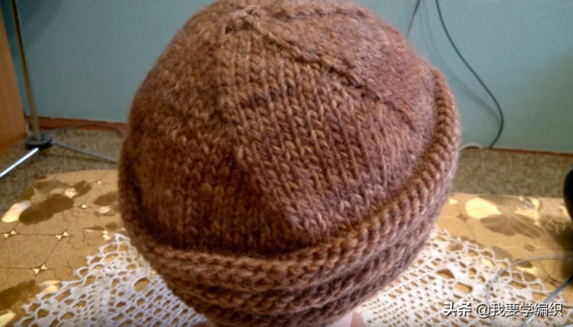 中老年妈妈冬季帽子帽顶编织教程,表达爱的简单刺绣