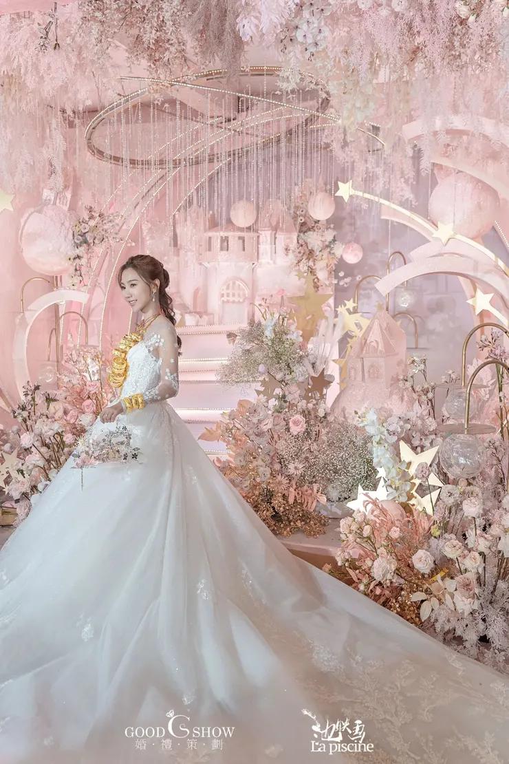 蓝色星空顶婚礼简约风,梦幻婚礼蓝色星辰大海主题风格