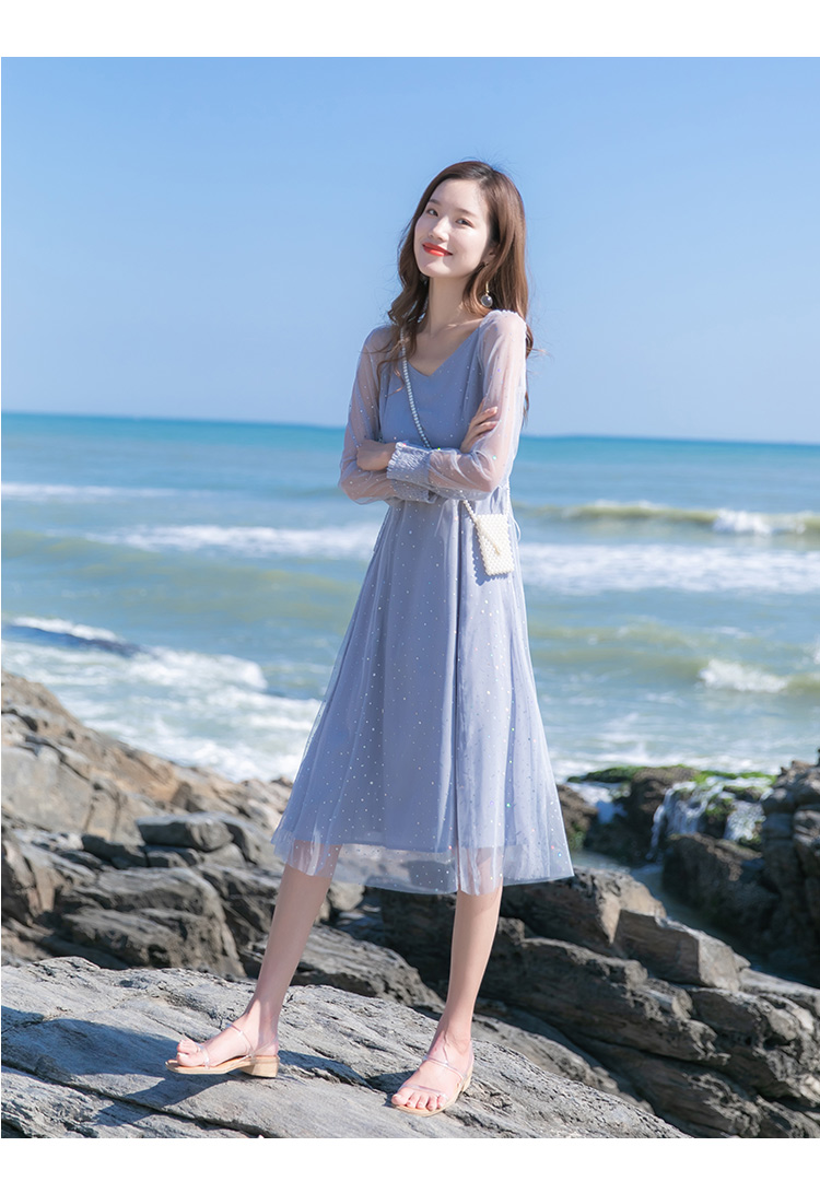 小众高级感裙子仙气,珠片高级感连衣裙