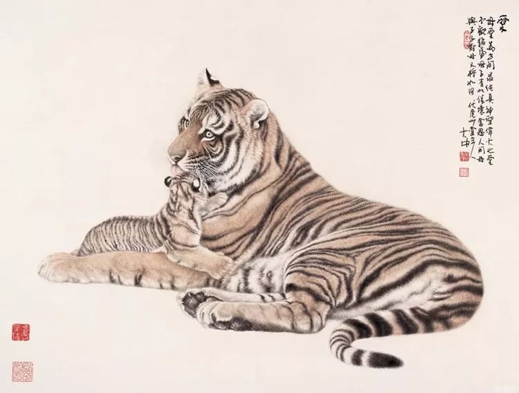他笔下的虎充满了人的柔情与善意