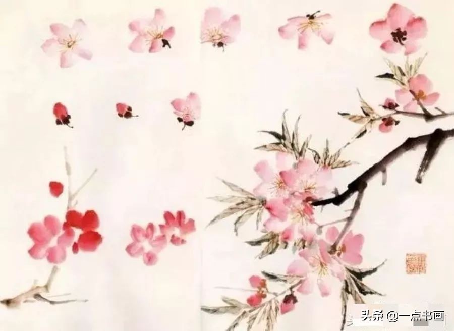 桃花的国画画法,国画桃花树的画法