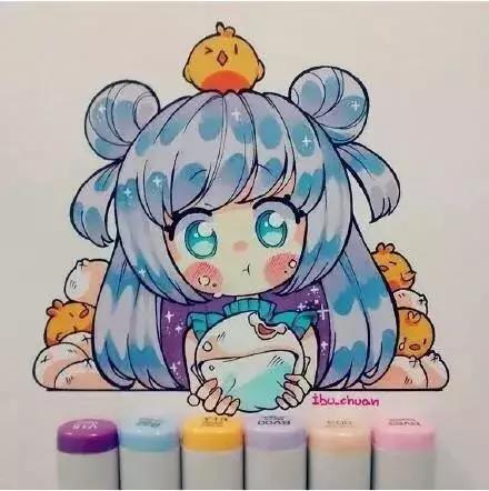 马克笔动漫上色教程q版,动漫手绘马克笔上色教程