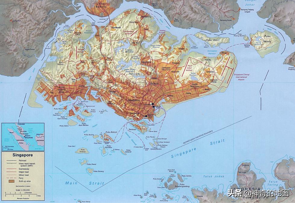 新加坡的岛有哪些,地图上新加坡多大