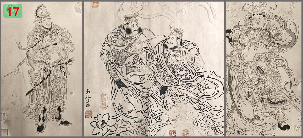 简析吴道子的白描作品送子天王图,吴道子李公麟白描相同之处