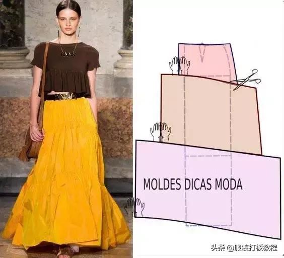 披肩连衣裙裁剪图纸教程,插肩袖浴袍风大衣裁剪