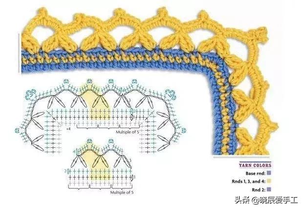 桌布花边钩织的教程,隔热垫餐桌垫钩针教程