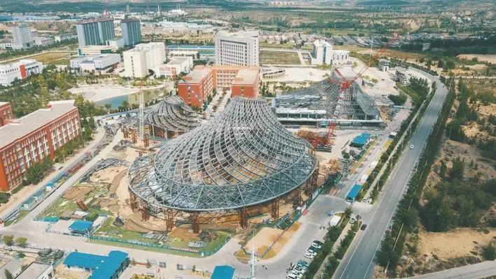 榆林职业技术学院体育馆鸟瞰图,榆林职业技术学院开幕式