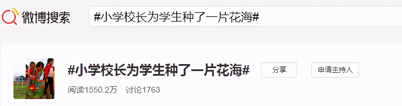 美哭了！小学校长为学生种了一片花海