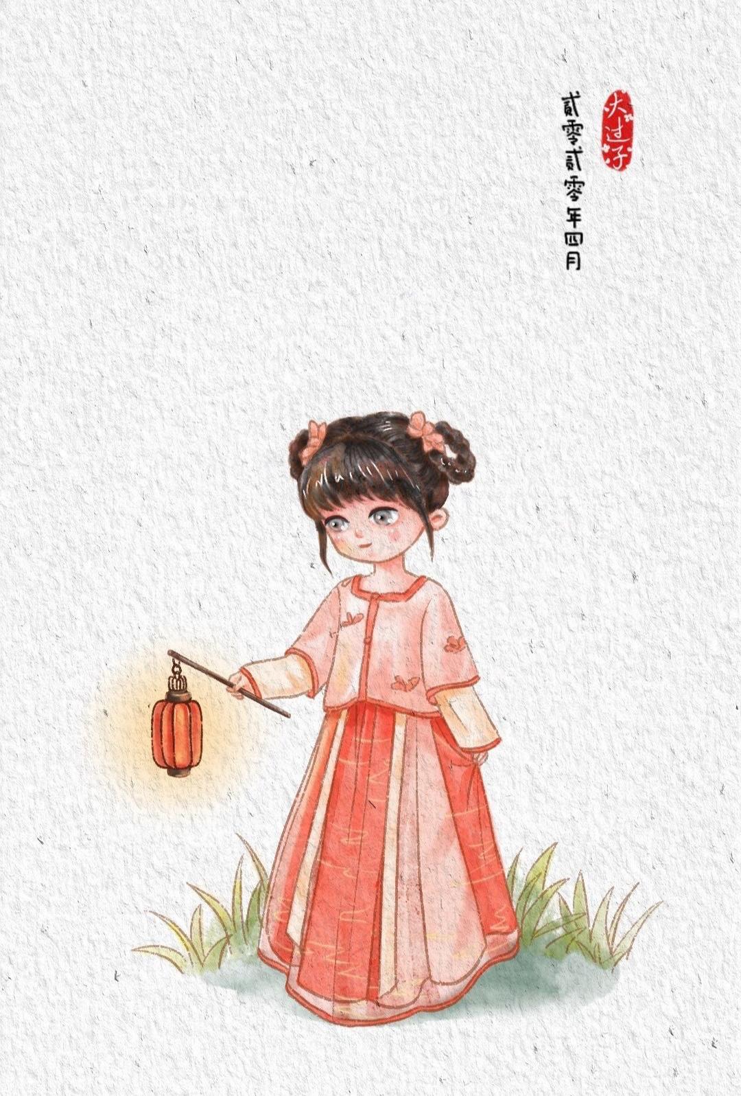 q版古风汉服的图片,古风汉服画法插画