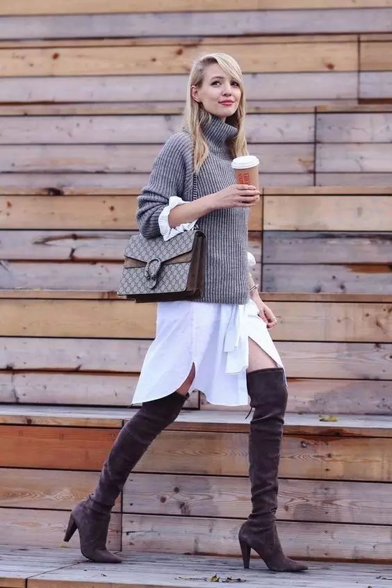 毛衣衬衫最温暖的叠穿套路,衬衫内穿外搭毛衣