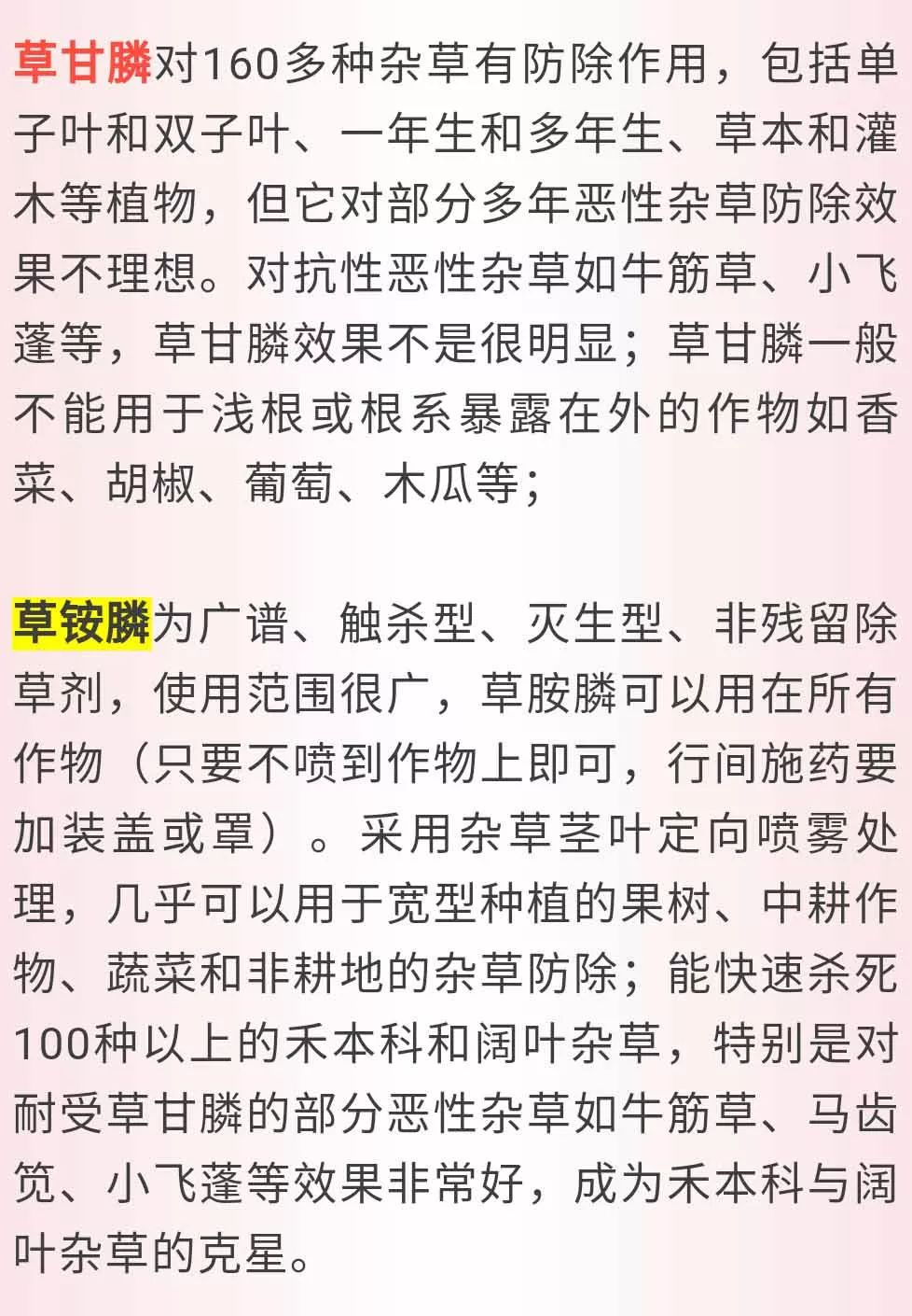 草甘膦除草剂和草铵膦有什么区别,除草剂草甘膦和草铵膦的区别在哪