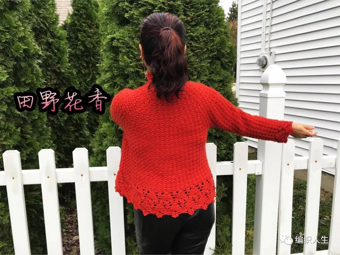 秋韵上衣钩针图解,开襟毛衣的钩针教程