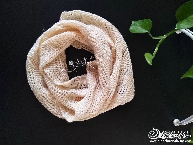 冰条线小麻花棒针围巾,儿童棒针双面叶子花围脖