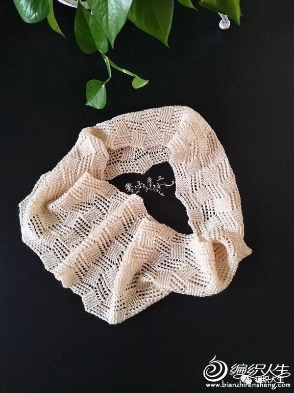 冰条线小麻花棒针围巾,儿童棒针双面叶子花围脖