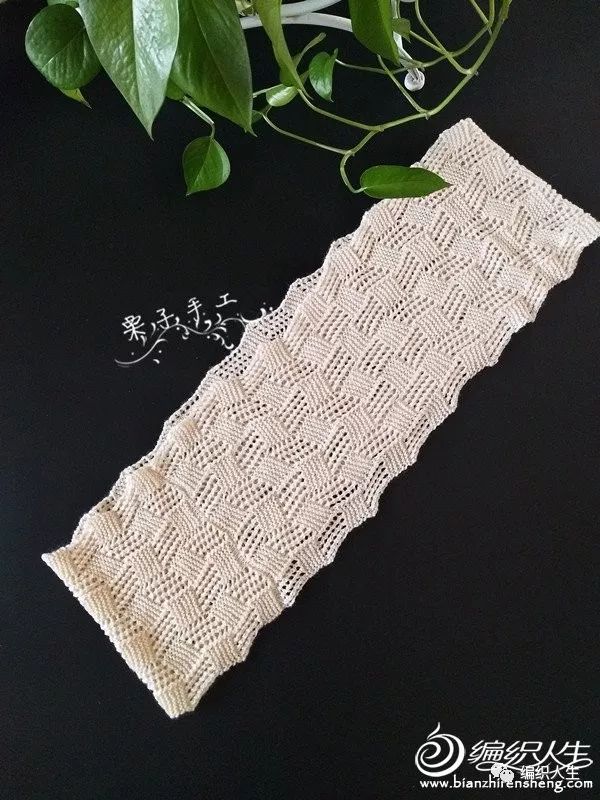 冰条线小麻花棒针围巾,儿童棒针双面叶子花围脖