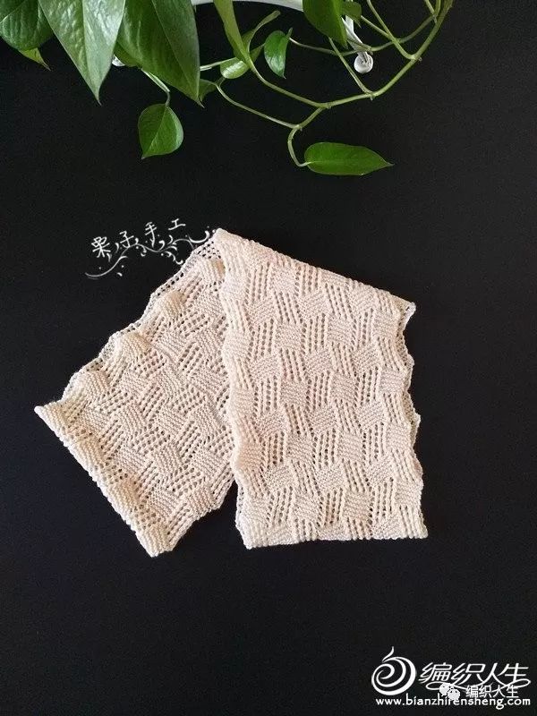 冰条线小麻花棒针围巾,儿童棒针双面叶子花围脖