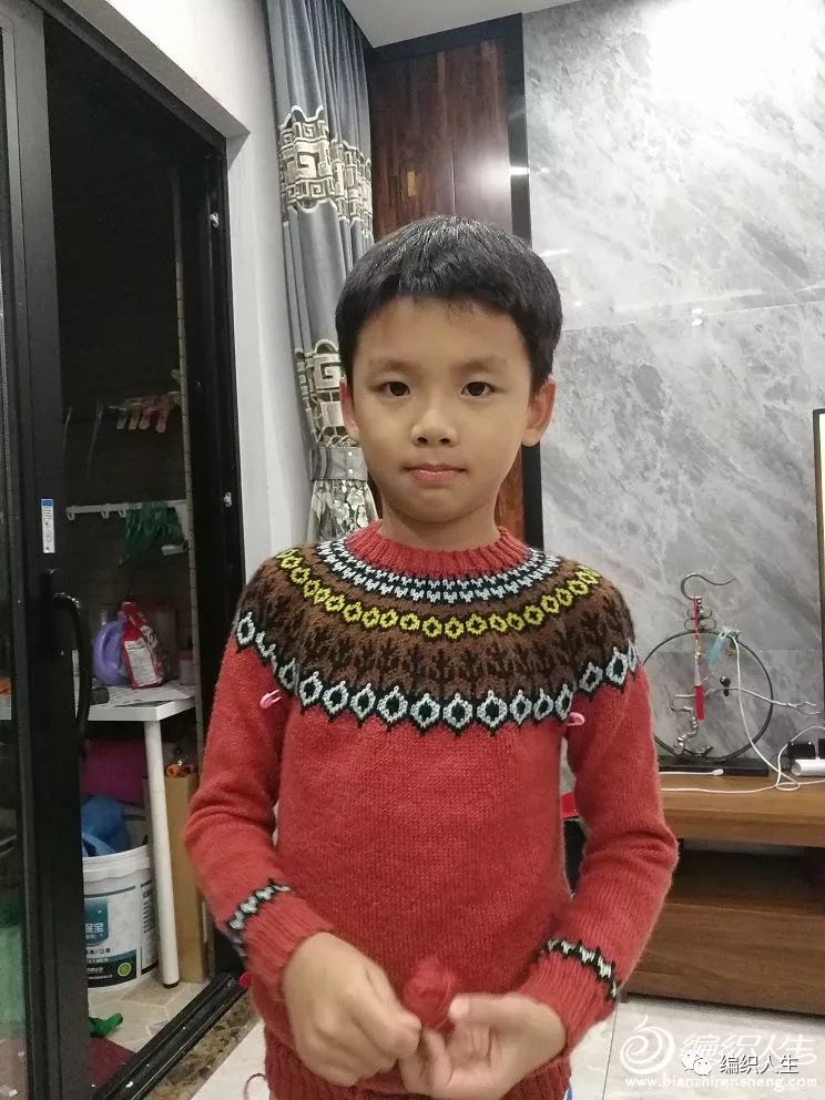7-12岁儿童棒针开衫毛衣,网红秋冬镂空圆肩毛衣的编织教程