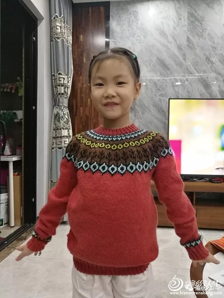 7-12岁儿童棒针开衫毛衣,网红秋冬镂空圆肩毛衣的编织教程