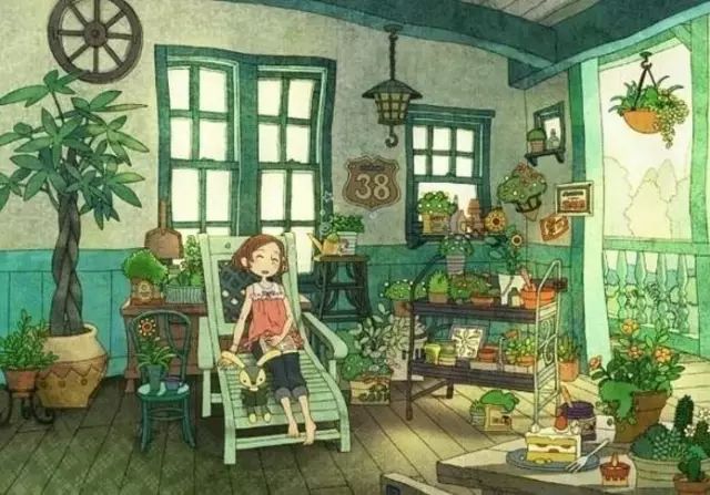 诗一样的多肉插画，像从宫崎骏的动漫世界里走出来一样~