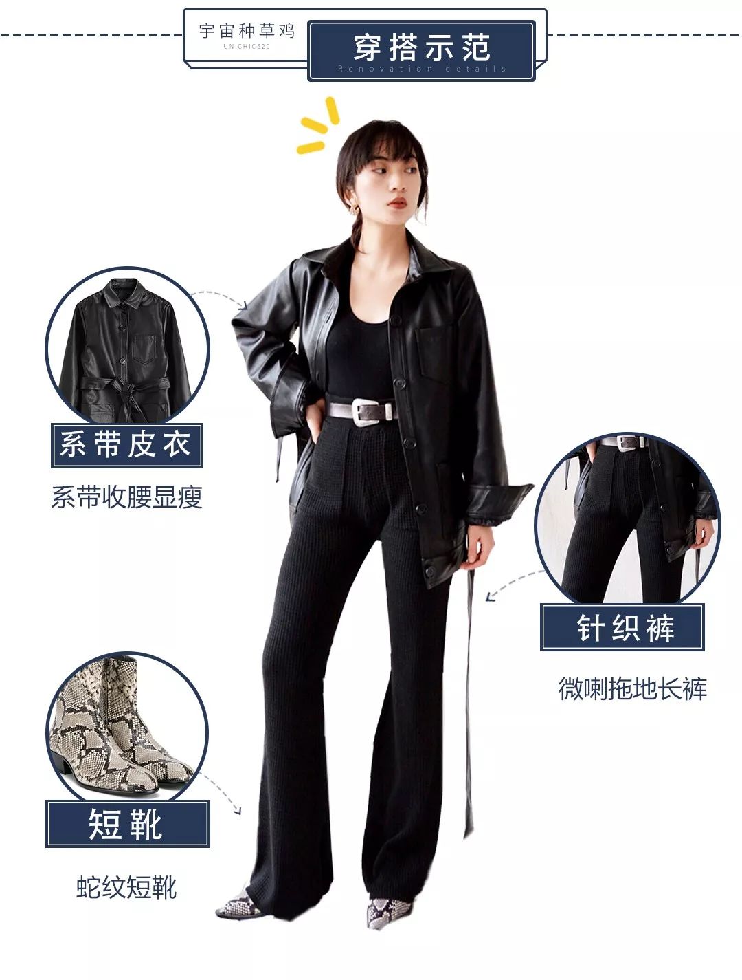 气质高腰短外套,短款外套搭直筒长裤