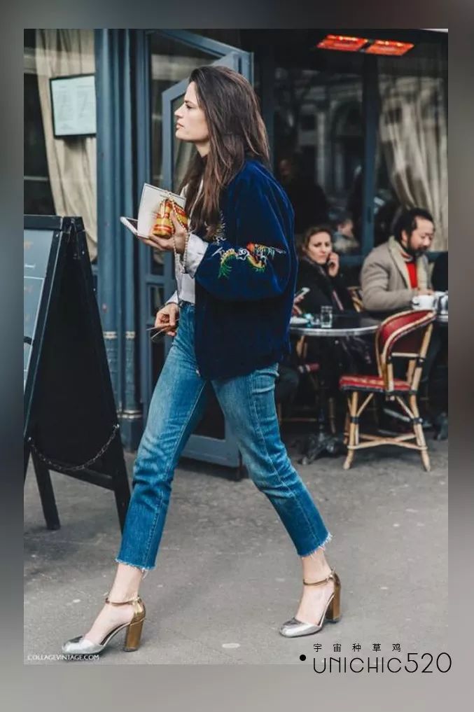 气质高腰短外套,短款外套搭直筒长裤