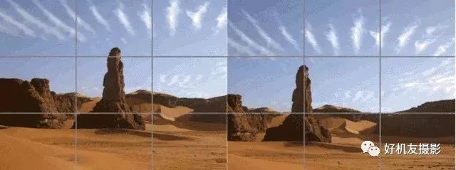 构图采用三分构图法,三分法也称之为填制构图法