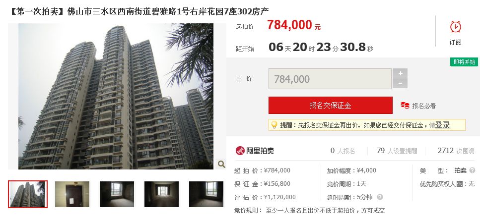 房子43万法院拍卖大约多少钱,13万房子拍卖