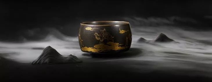 九段烧银星釉盖碗,九段烧银星釉