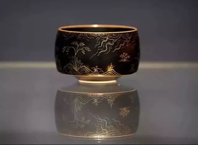 九段烧银星釉盖碗,九段烧银星釉