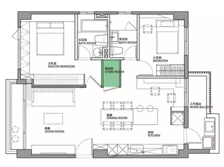 73㎡这样的格局，1㎡都不会浪费「风格044期」