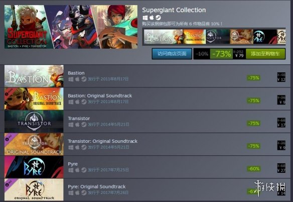 2018年Steam最热门游戏*绑捆**包公布盘点22个合集包