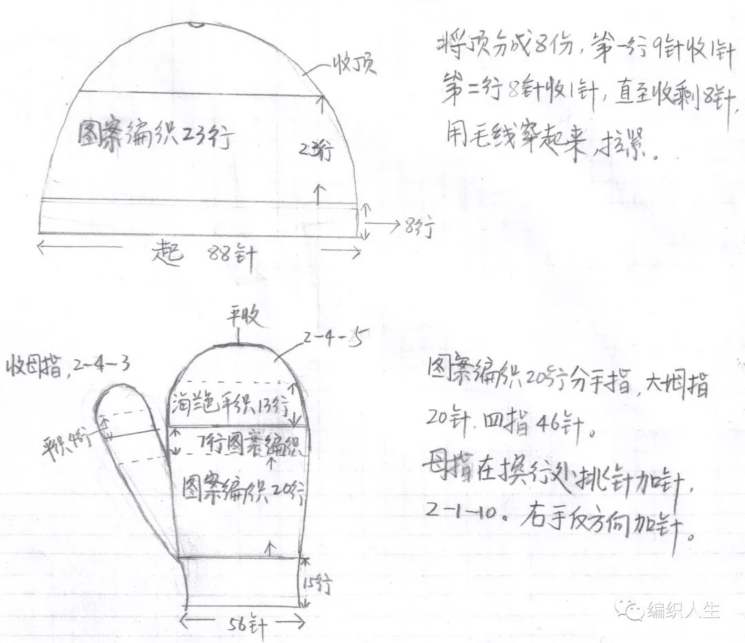 五指手套男款冬季棒针,男士粗线棒针针织手套教程