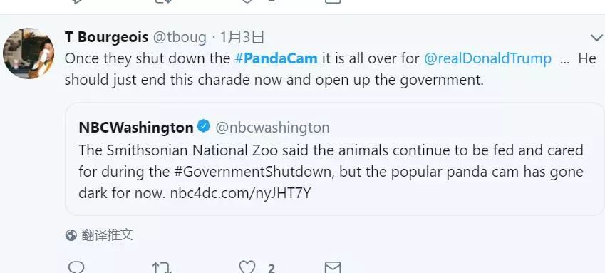 美国政府关门，“直播熊猫”画面被掐！美国网友炸锅：你们把我惹毛了