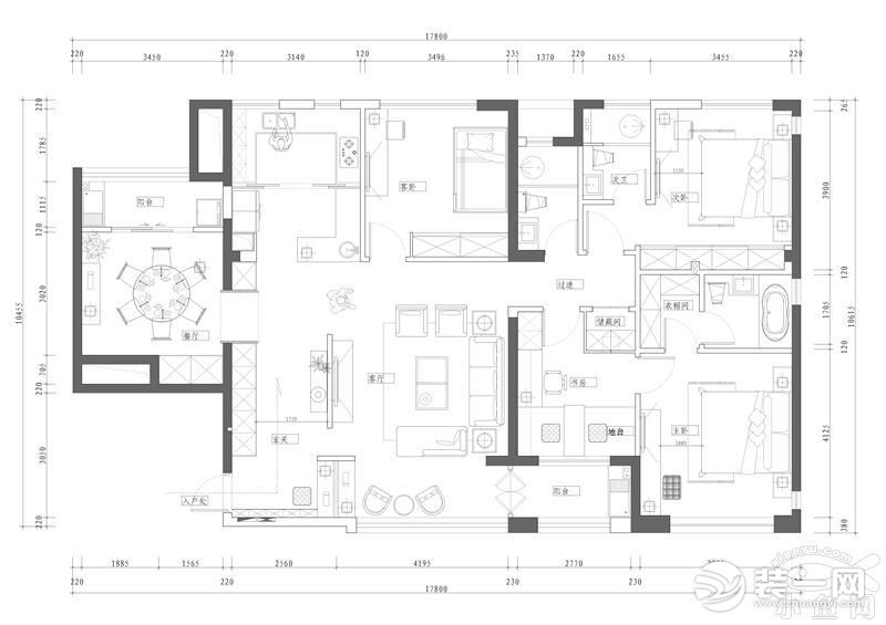 西安现代混搭设计效果图,绿地现代简约装修效果图