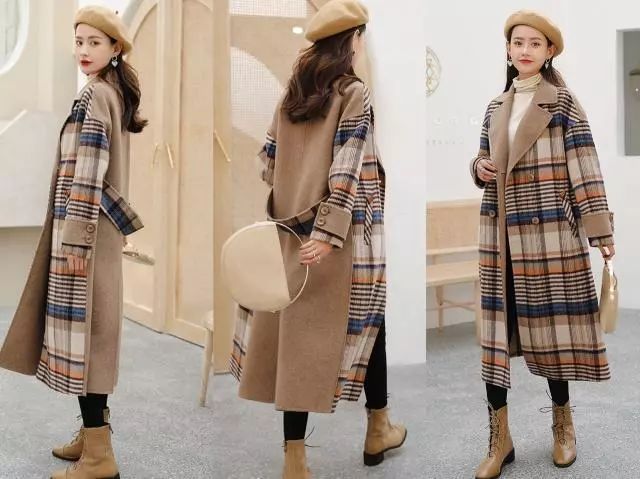 145-150矮个子双面绒大衣过膝,双面绒大衣女中长款鞋子搭配