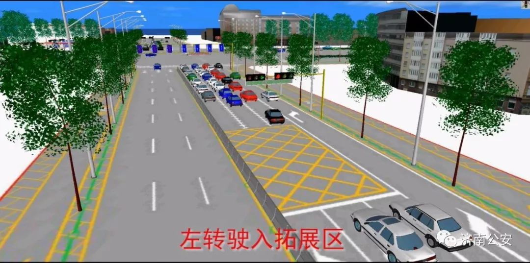 济南又创了个全国第一：舜华路南口现“魔法”车道：三排车道变六排