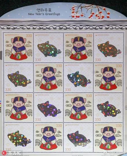 2019猪年生肖邮票整版多少钱,2019年联合国猪年生肖邮票