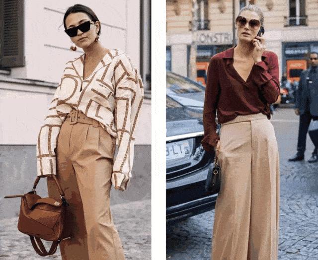 里面再穿条宽松阔腿裤也显瘦,能穿秋裤的阔腿裤推荐