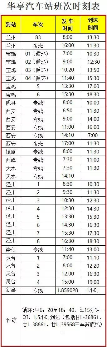 东运集团灵台汽车站,平凉汽车东站发车最新时间表