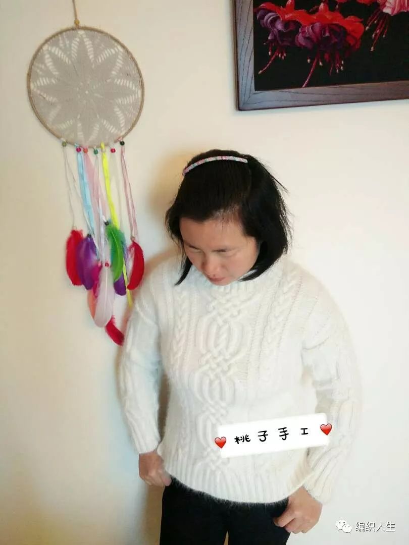 阿兰图案的圆过肩毛衣,阿兰手工毛衣视频教程