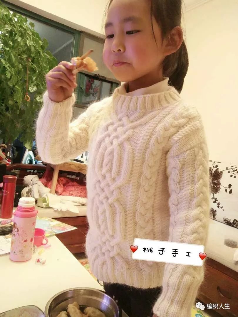 阿兰图案的圆过肩毛衣,阿兰手工毛衣视频教程